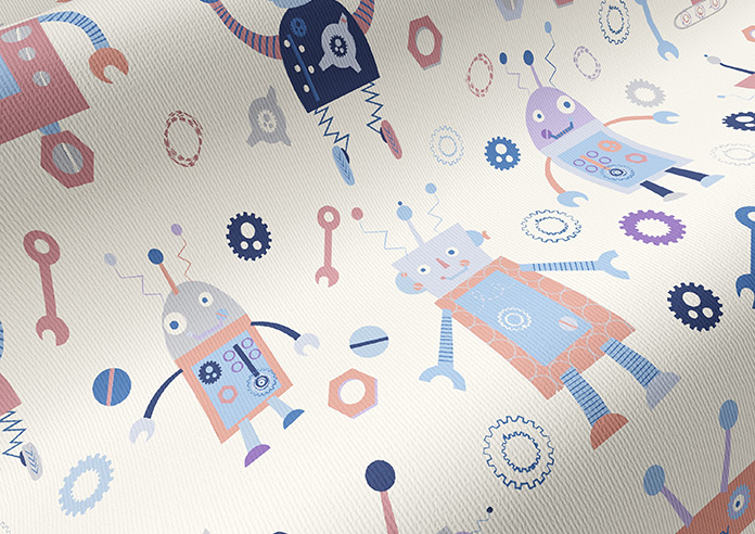 Robots, Creative Orange - Twist&Fit Roller Blind - Image 4